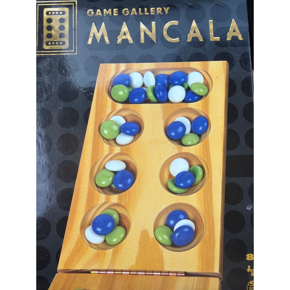 Game Gallery Mancala Wooden Folding Board Game Spin Master 98370 Complete Set